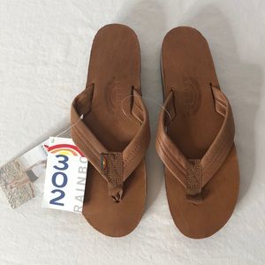 Rainbow Leather Flip flops women 7.5-8.5/L